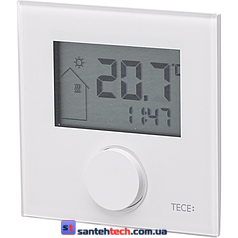 Дизайнерський кімнатний термостат в склі, аналоговий з LCD-дисплеєм RT-D 230 Design Standard обігрів, TECEfloor 77410039