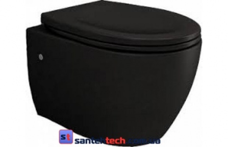 Унітаз підвісний JET FLUSH (36х55) матовий чорний + сидіння для унітазу дюропласт