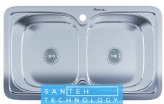 Мийка для кухні подвійна прямокутна врізна 790 х 480 х 175/180 IMPERIAL 0,8 SATIN